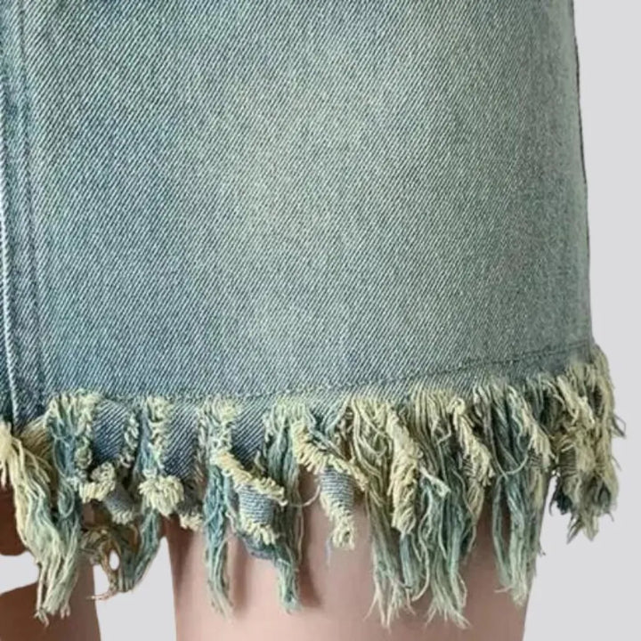 High-waist jeans skirt
 for women