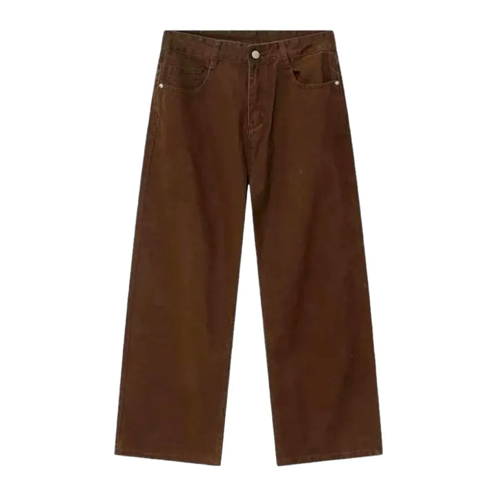 Boho Mid Rise Jeans for Men - Brown