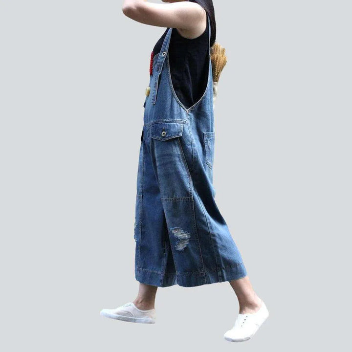 Ripped women's jeans overall