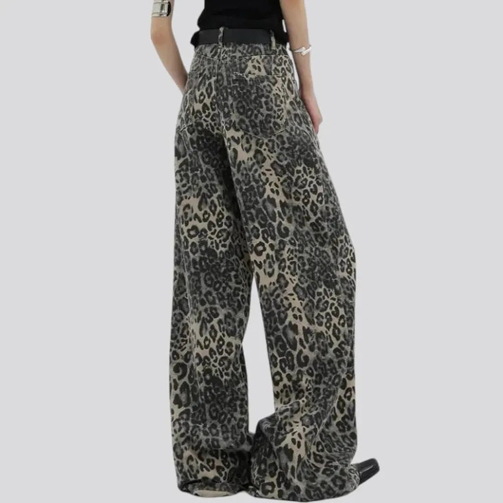 Painted baggy women's jean pants