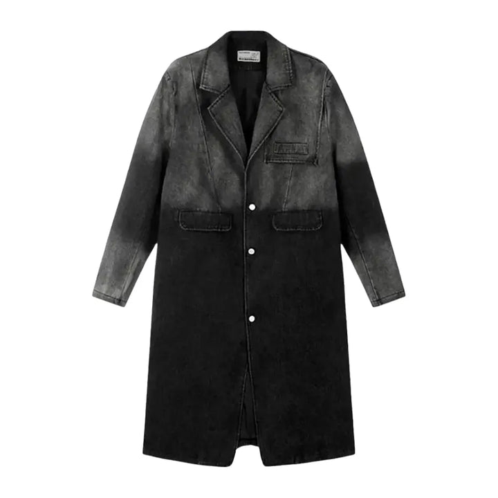 Retro Oversized Denim Coat for Women - Grey