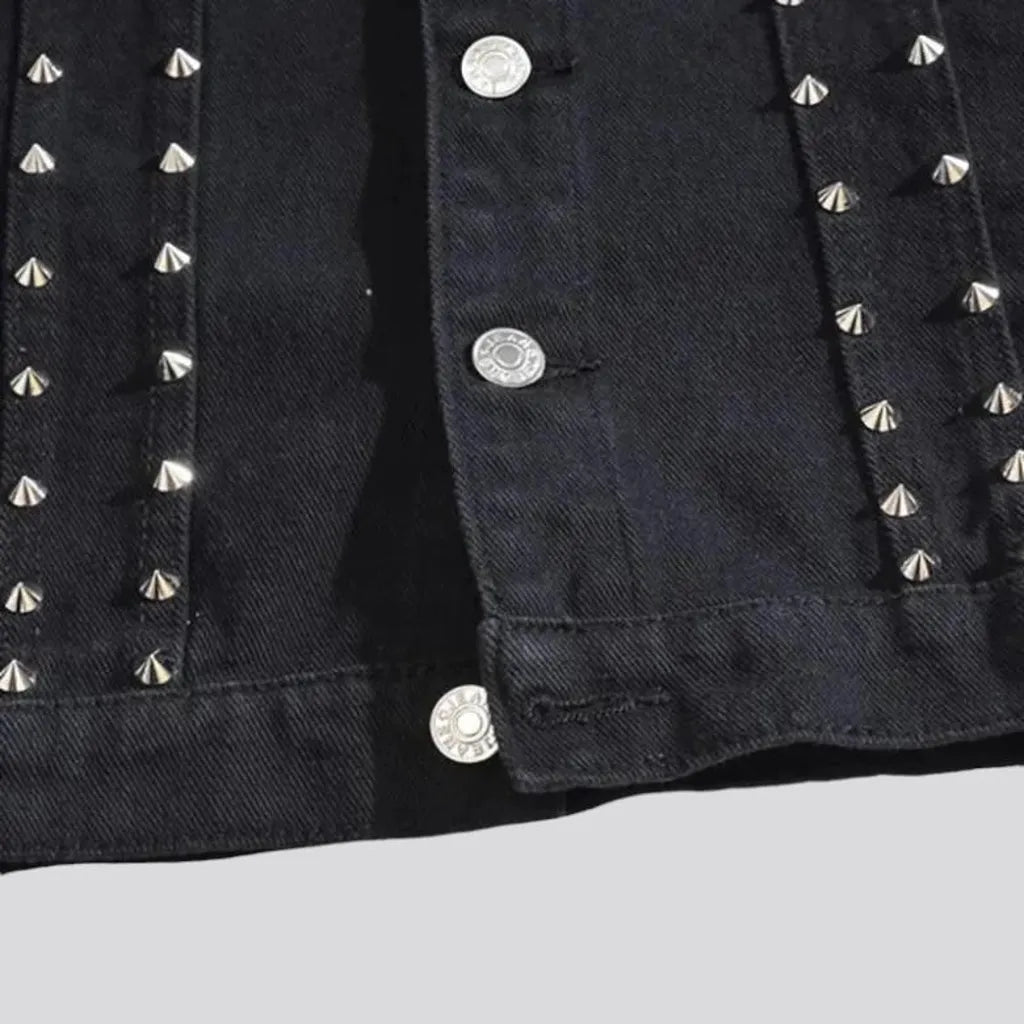 Embellished y2k denim men's vest