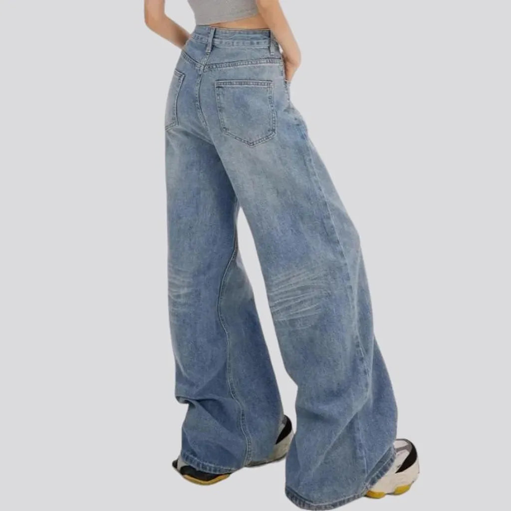 Fashion women's floor-length jeans