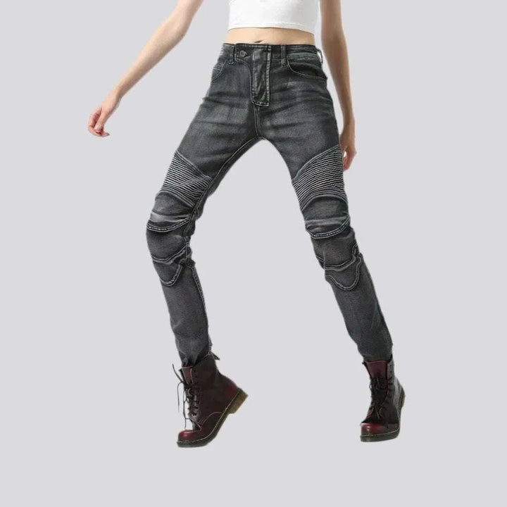 Slim women's biker jeans