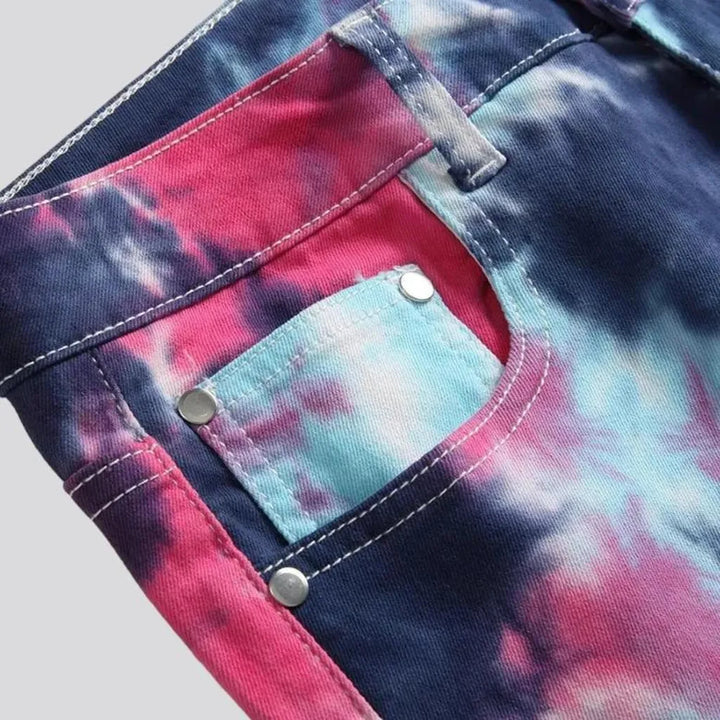 Y2k men's tie-dyed jeans