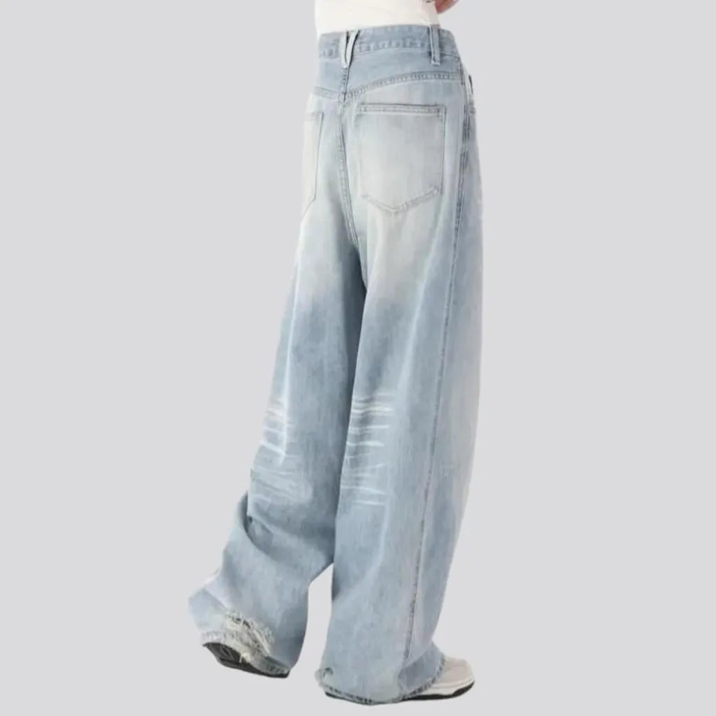 Floor-length women's grunge jeans