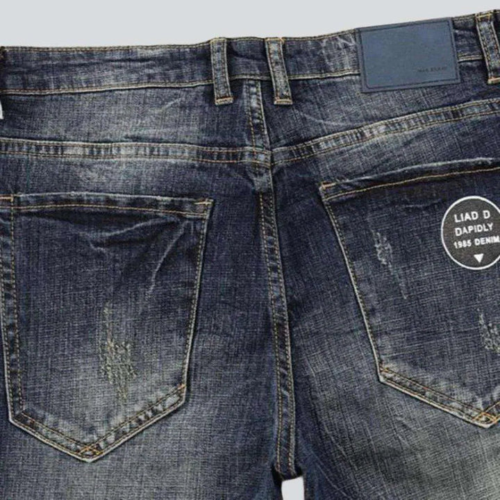 Dark retro blue men's jeans