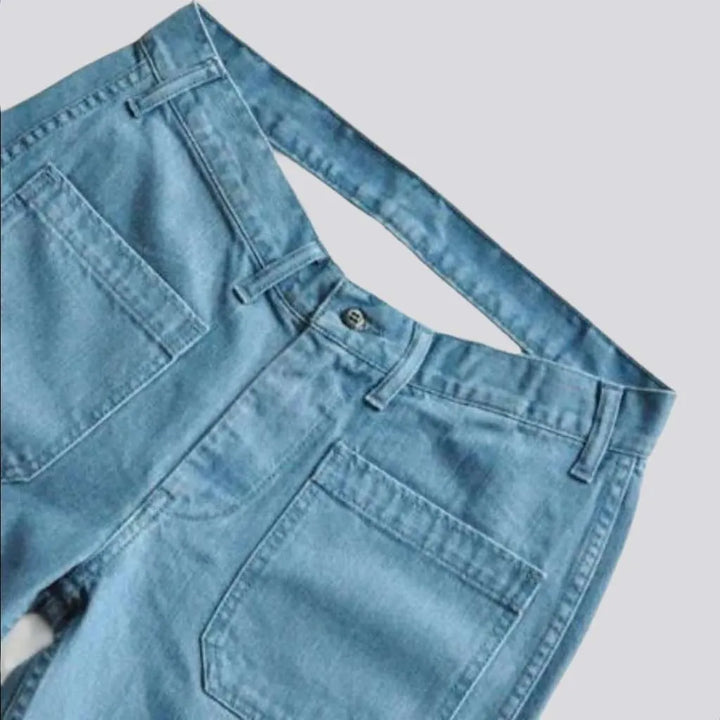 Mid-waist denim shorts
 for men