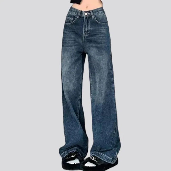 Fashion dark-wash jeans for ladies