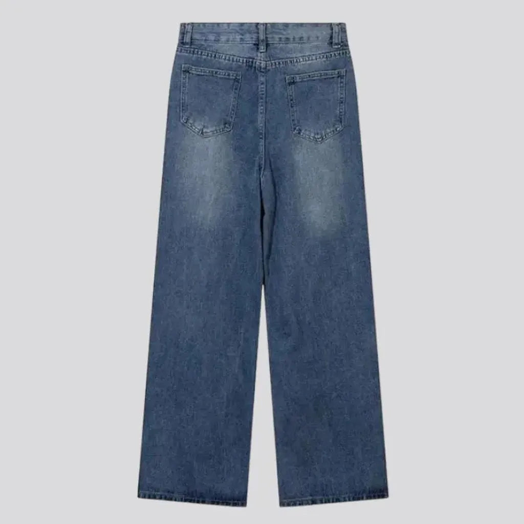 Tall-waistline street jeans