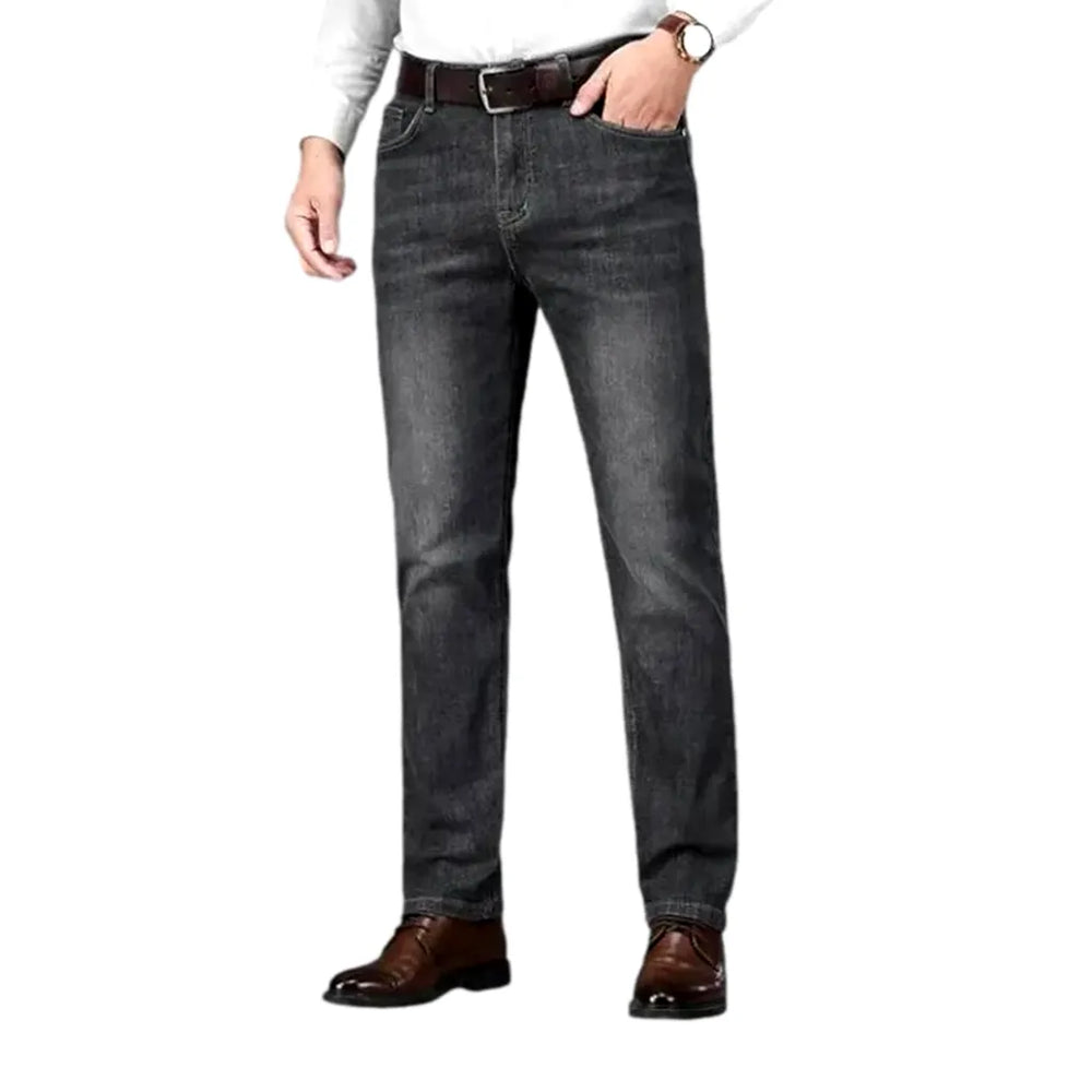 Sanded and Slim Men's Jeans - Grey