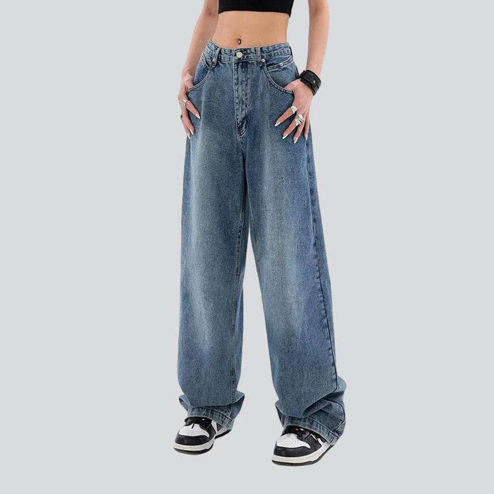 Vintage blue women's baggy jeans