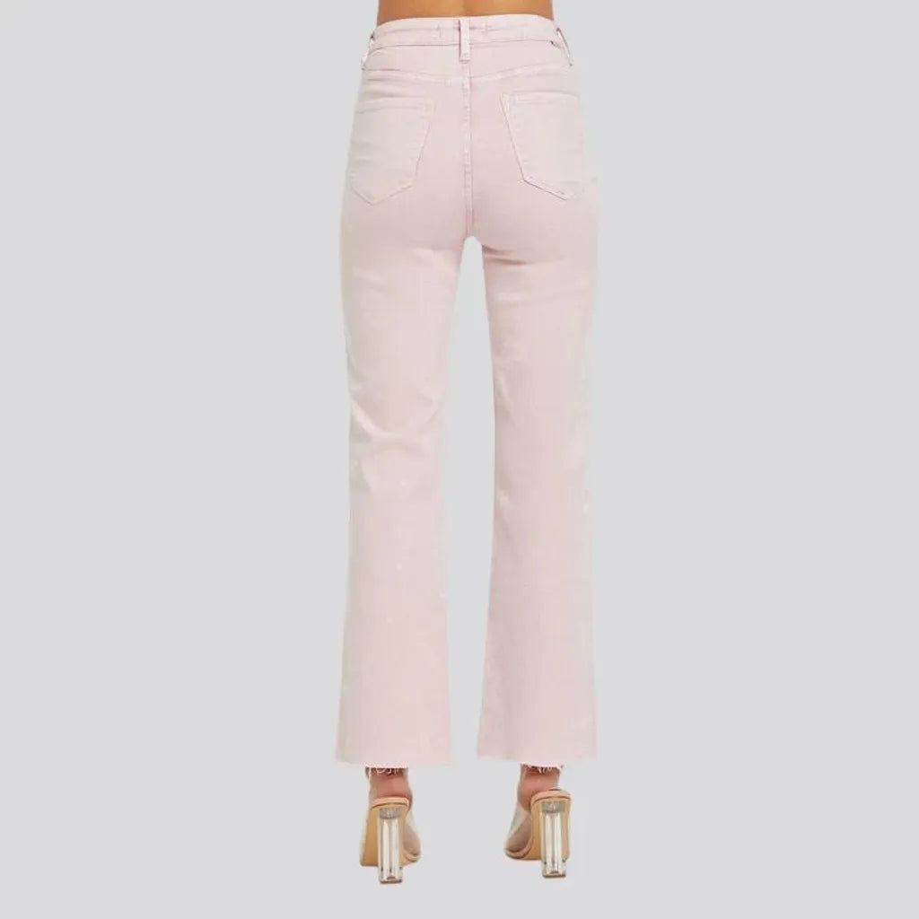 Trendy high rise women's jeans