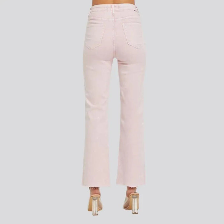 Trendy high rise women's jeans