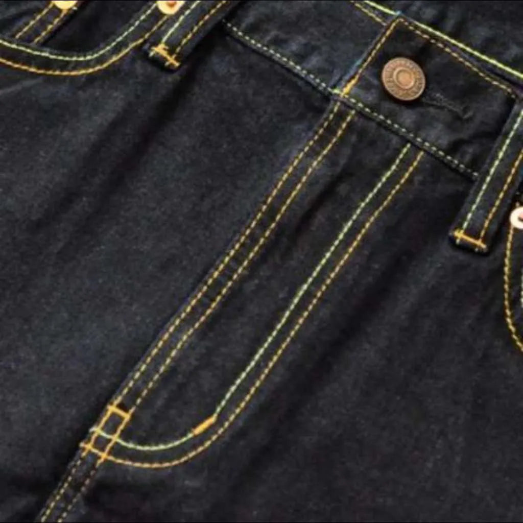 High-waist men's self-edge jeans