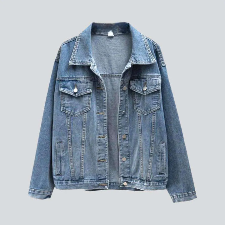 90s light-wash denim jacket
 for ladies