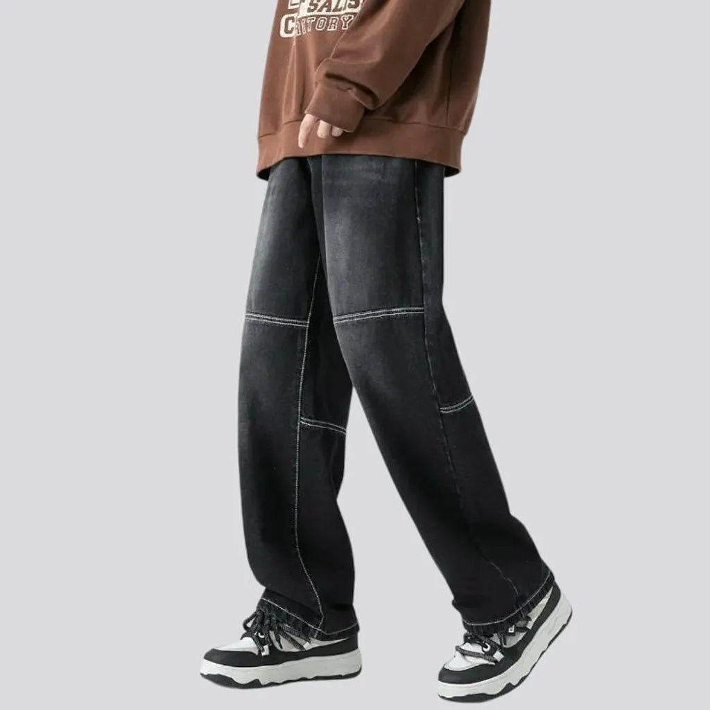 Contrast-stitching men's fashion jeans