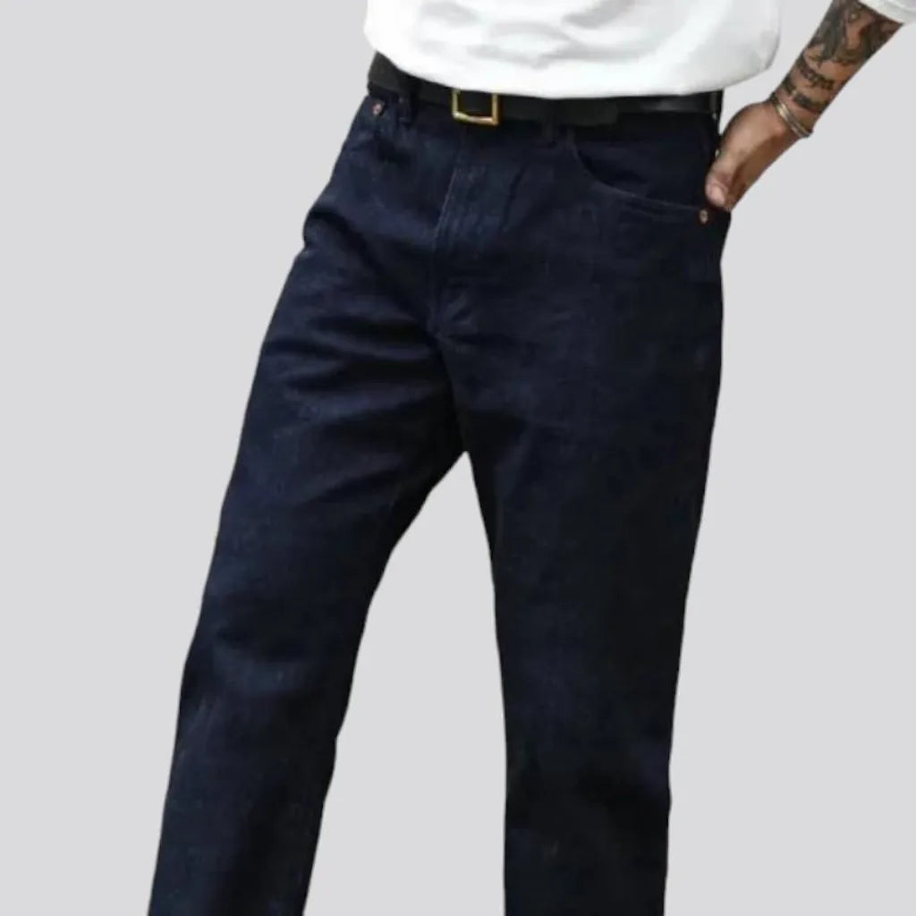 Selvedge straight jeans
 for men