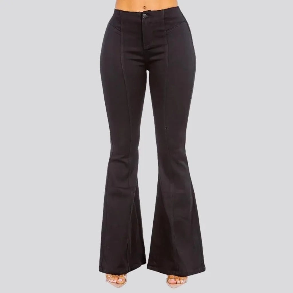 Monochrome stretchable boho denim for women