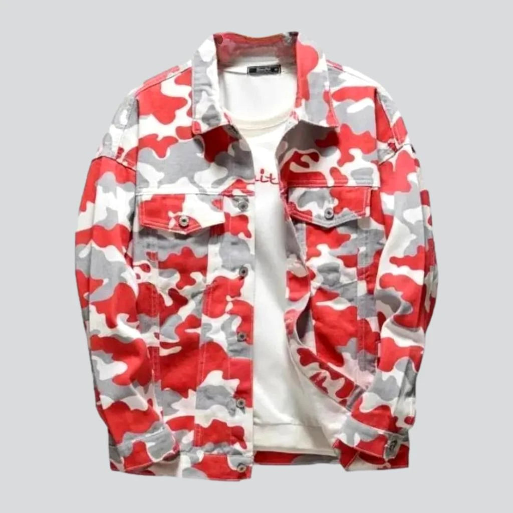 Camouflage men's jean jacket