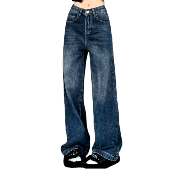 Fashion dark-wash jeans for ladies