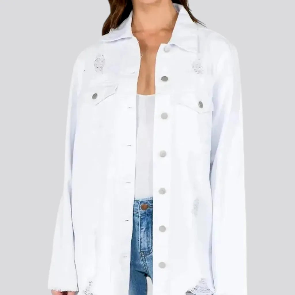 Fashion Forward Long Fit Women's Denim Shirt | Jeans4you.shop