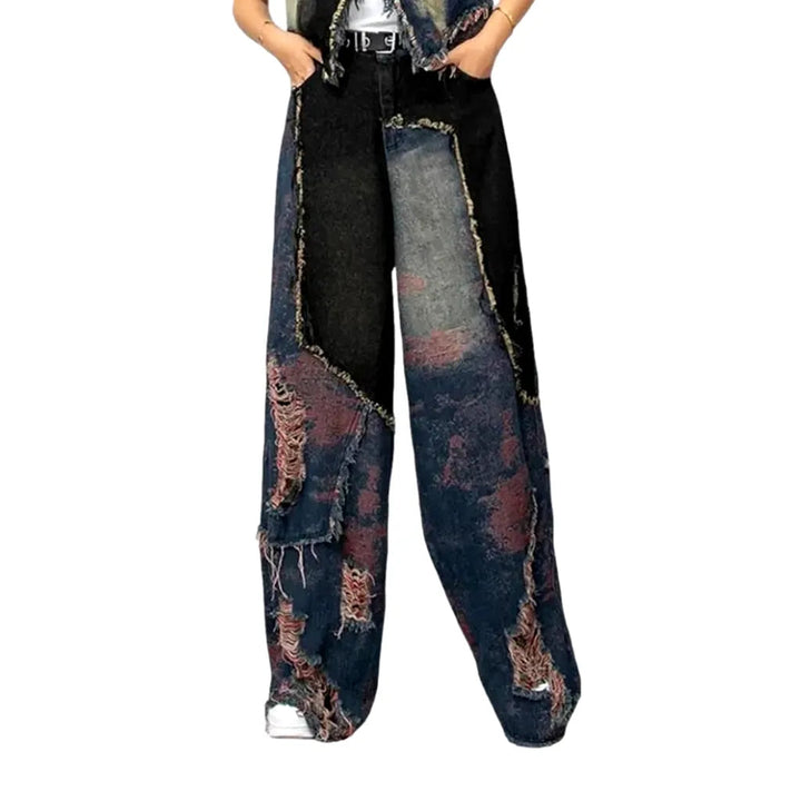 Fashion patchwork jeans
 for women