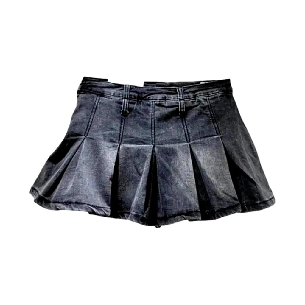 Fashion sanded jean skort
 for ladies