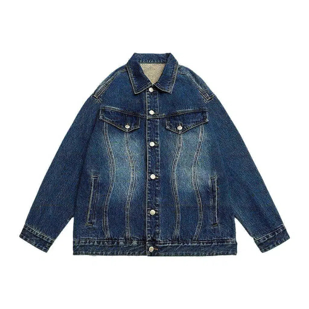 Fashion sanded men's denim jacket