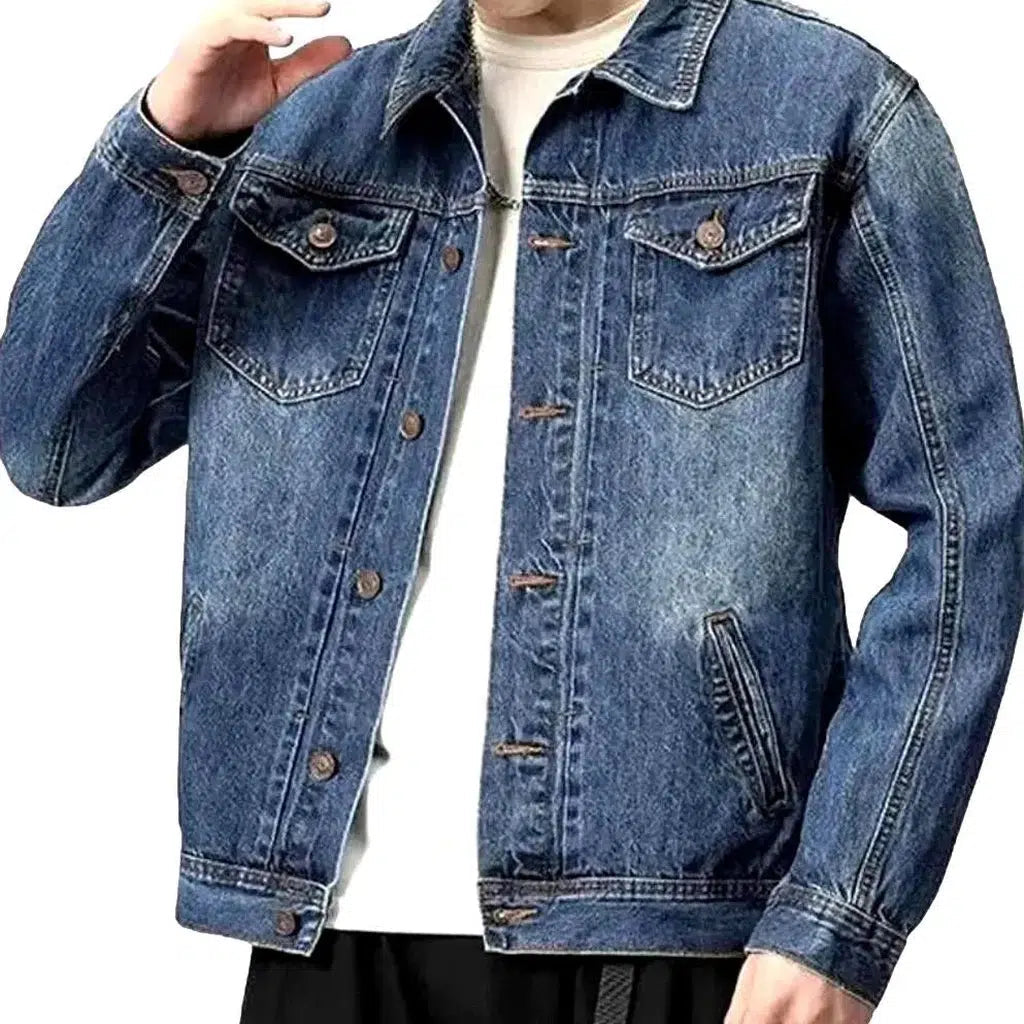 Fashion vintage denim jacket
 for men