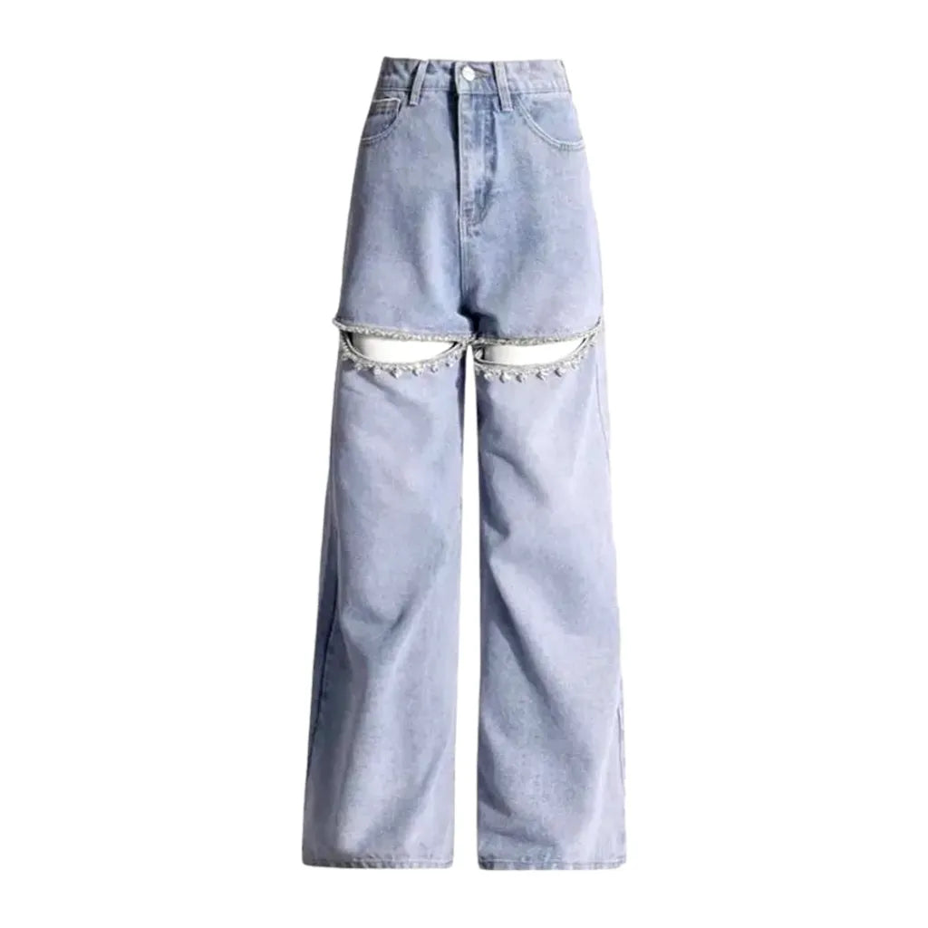 Colored Wide Fit Street Women's Jeans - Light Blue