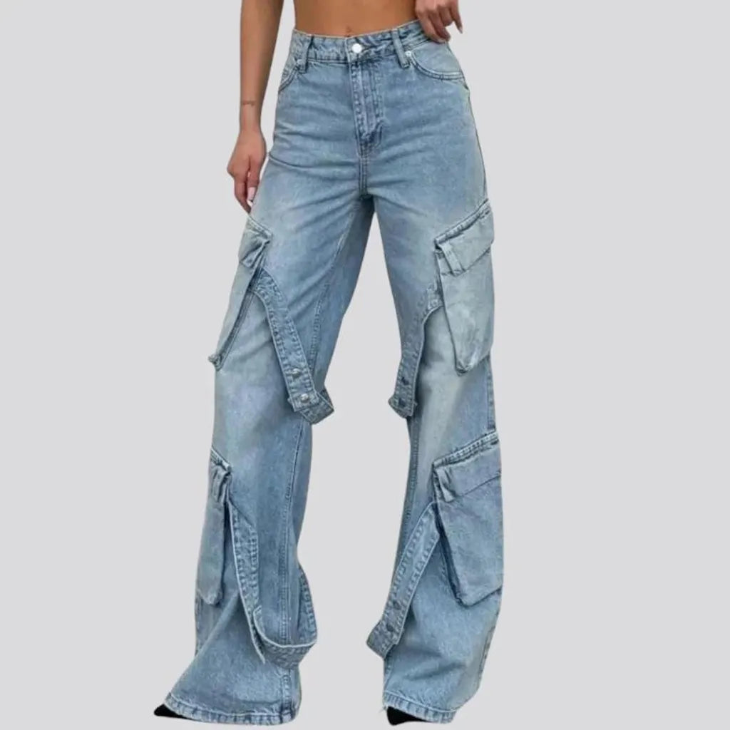 Fashionable light pattern women's jeans