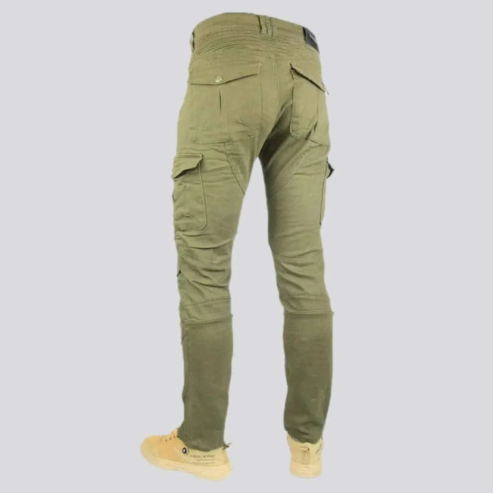 Cargo biker men's denim pants