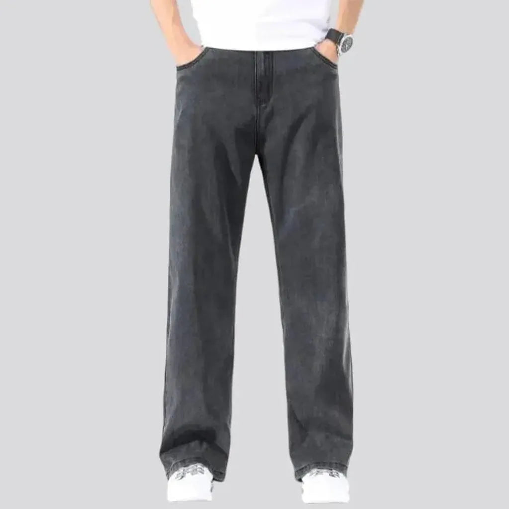 High-waist men's ultra-thin jeans