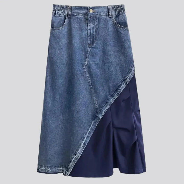 Asymmetric fashion jeans skirt
 for ladies