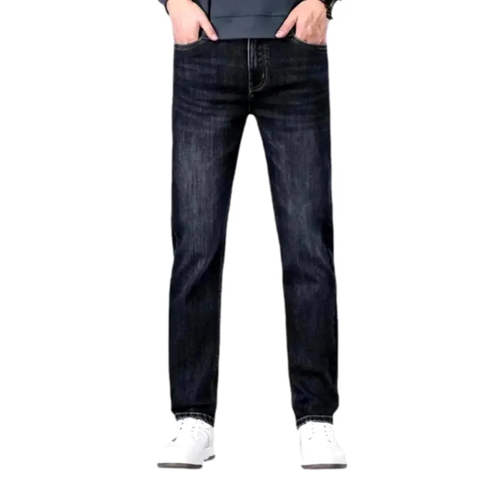 High Rise Tapered Men's Jeans - Black