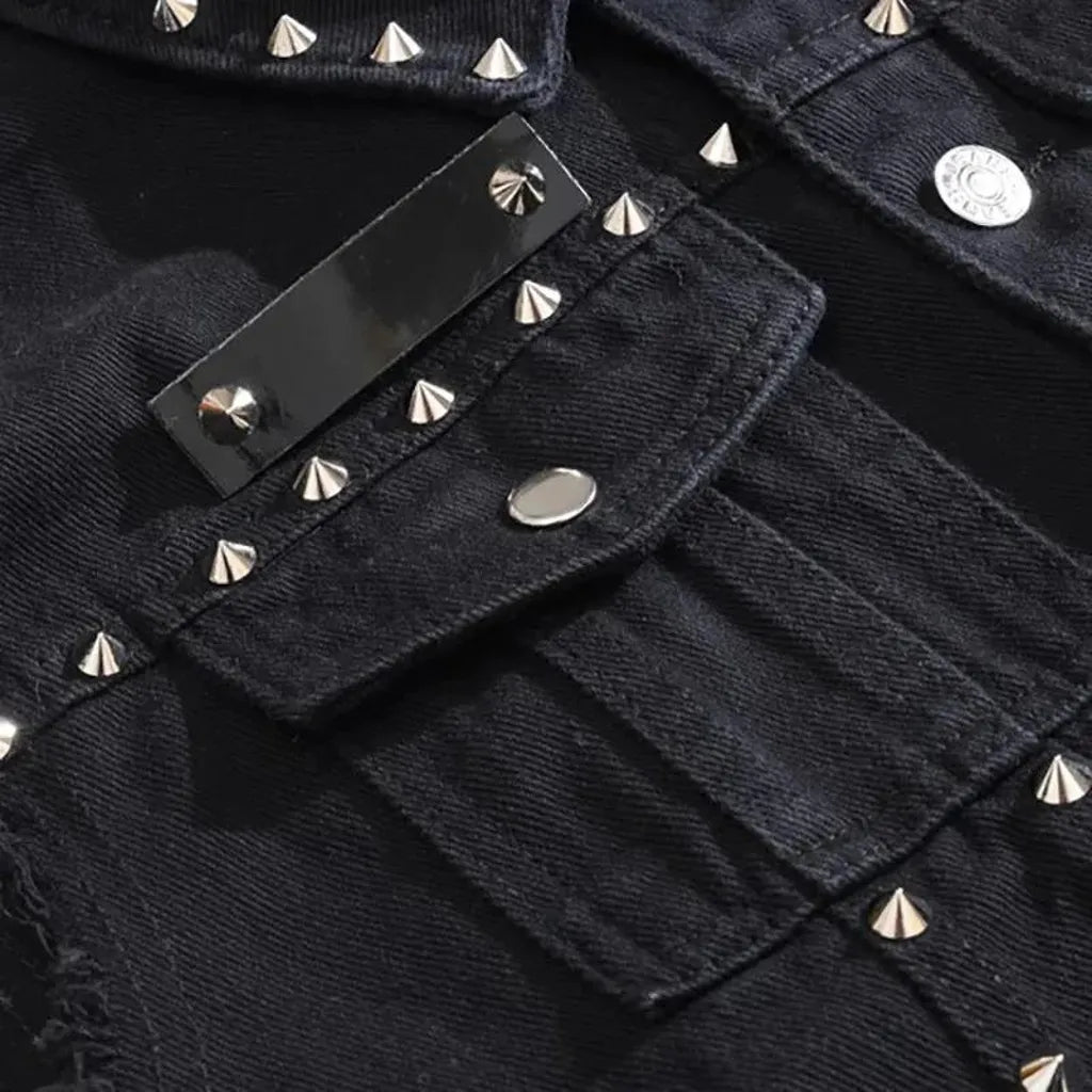 Embellished y2k denim men's vest