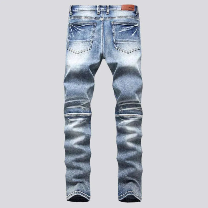 Biker men's sanded jeans