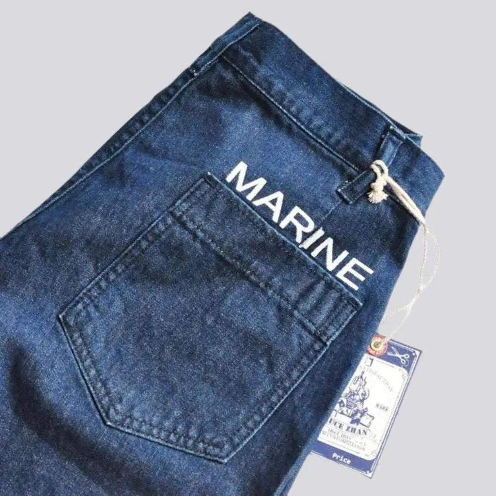 Mid-waist denim shorts
 for men