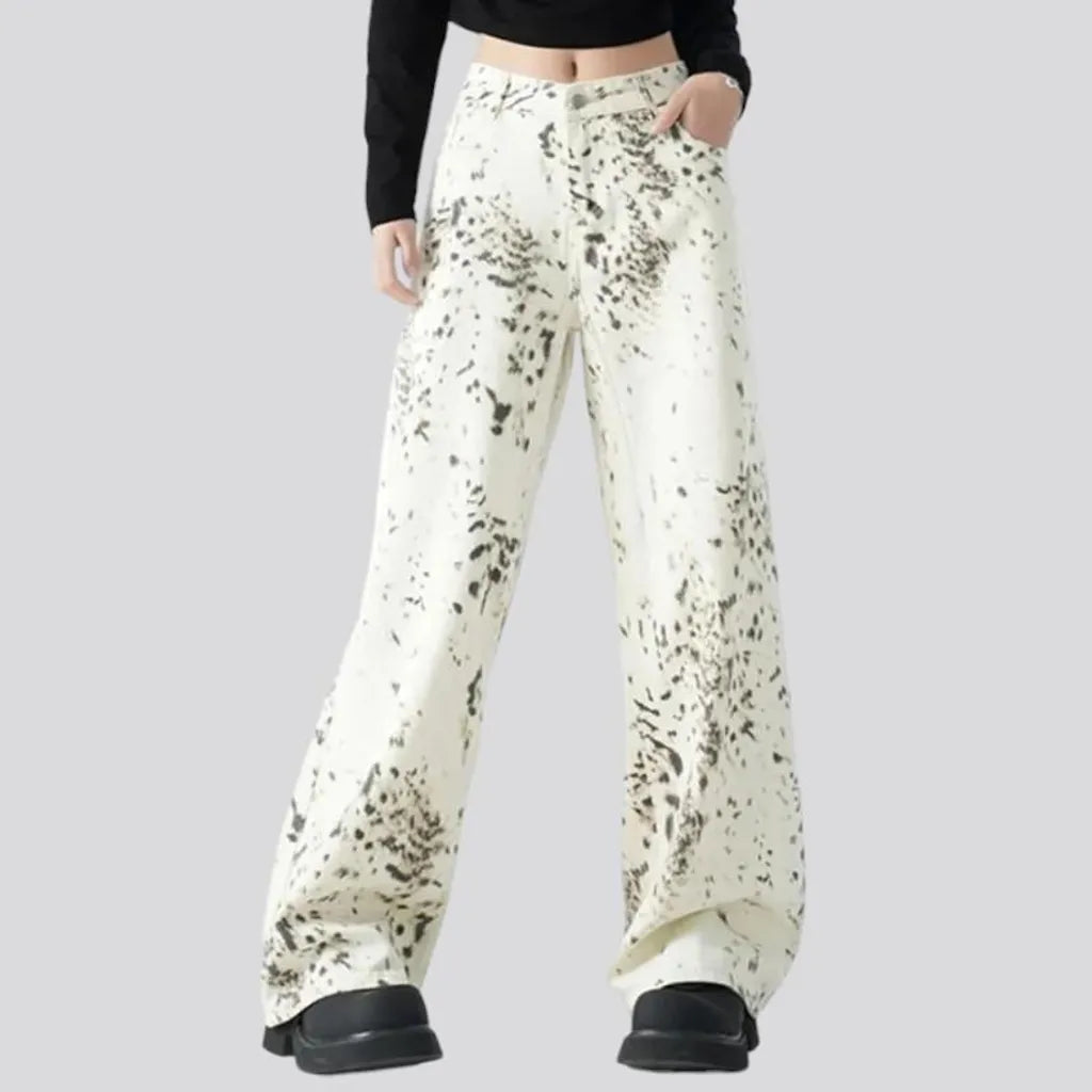 White women's denim pants