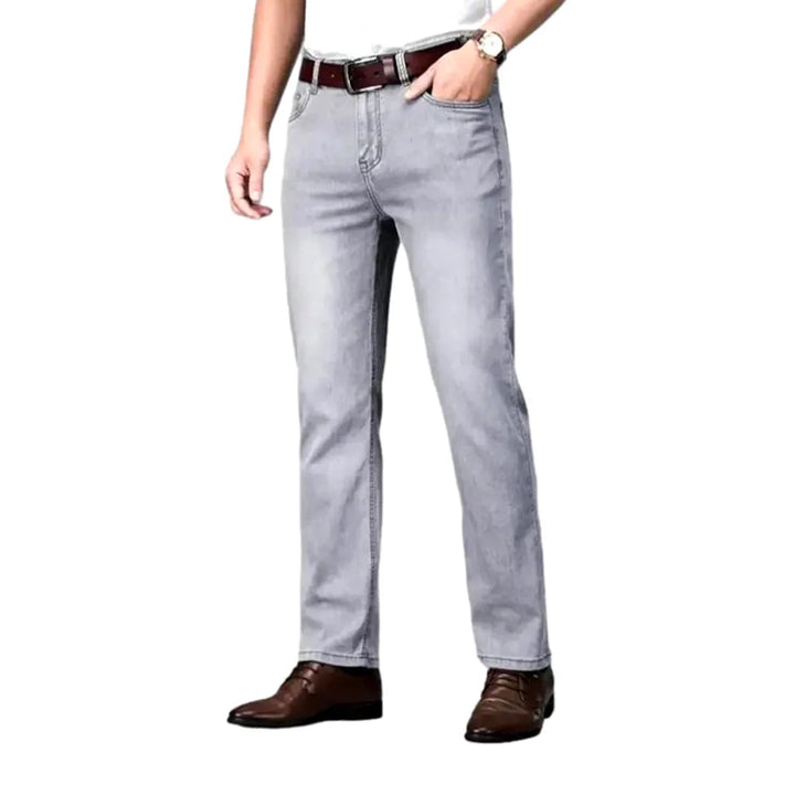 Furrowed tall men's waisted jeans