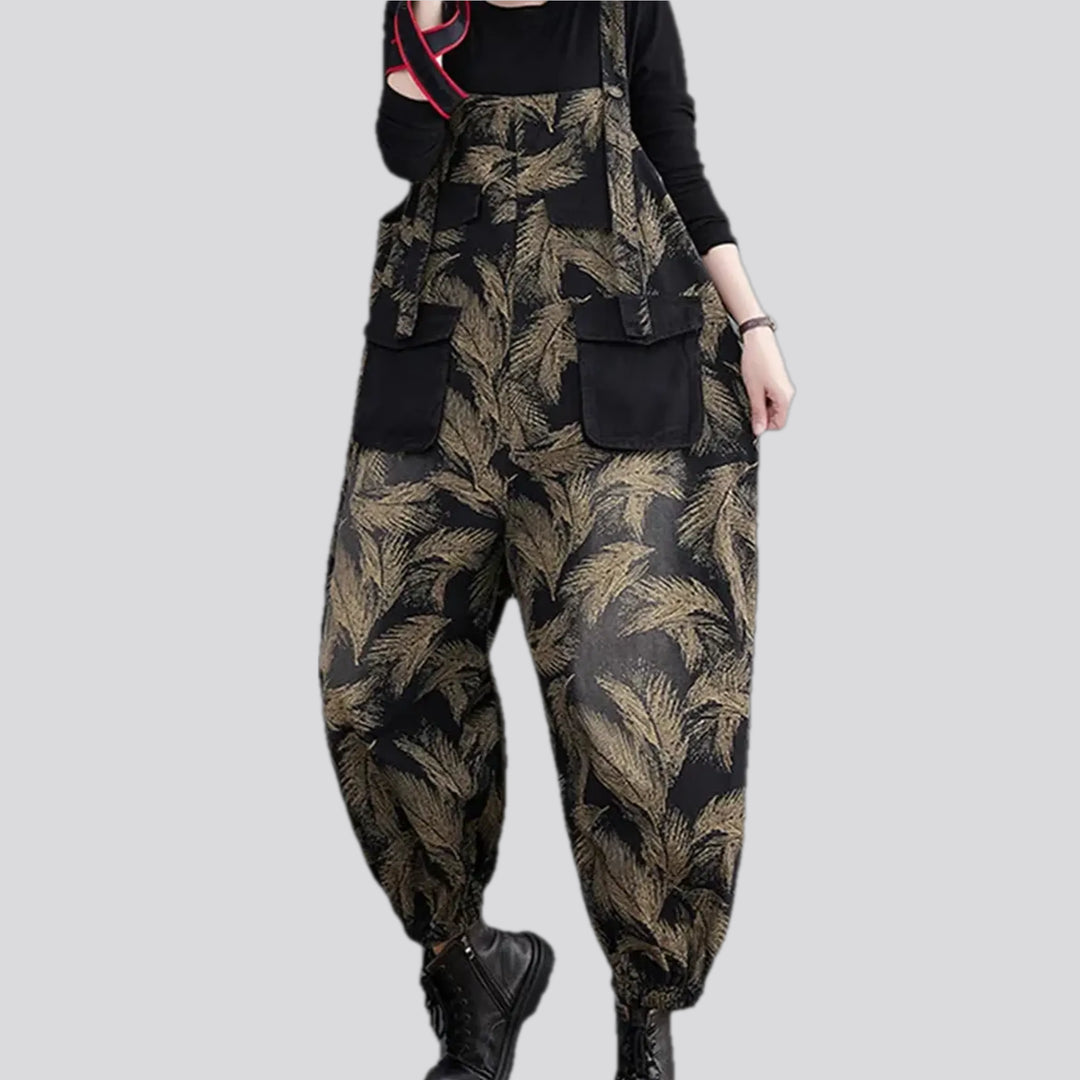 Graphic Casual Slouchy Jean Dungaree for Women | Jeans4you.shop