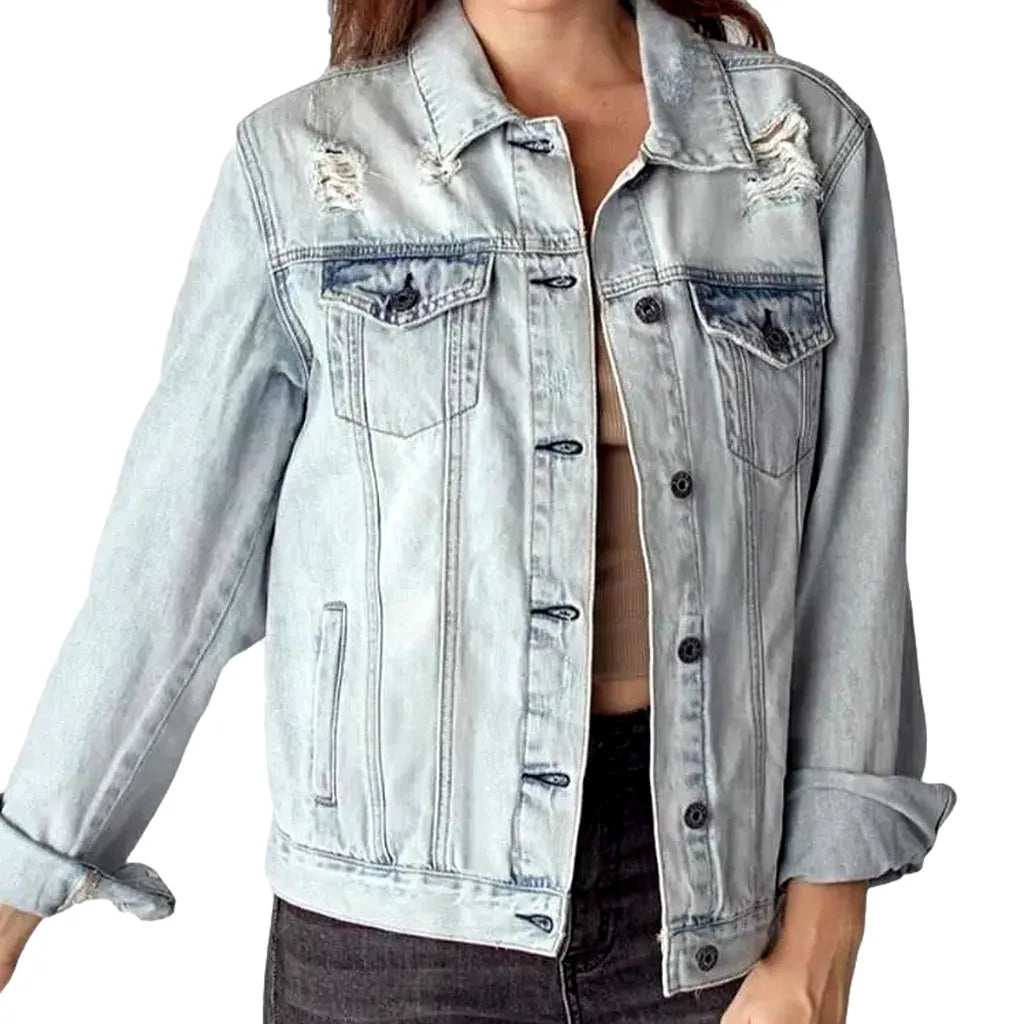 Grunge women's denim jacket