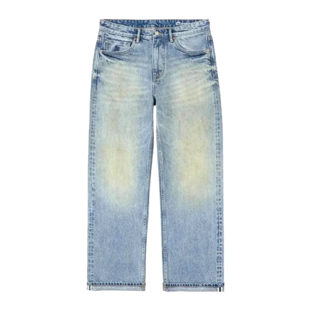 Heavyweight men's sanded jeans