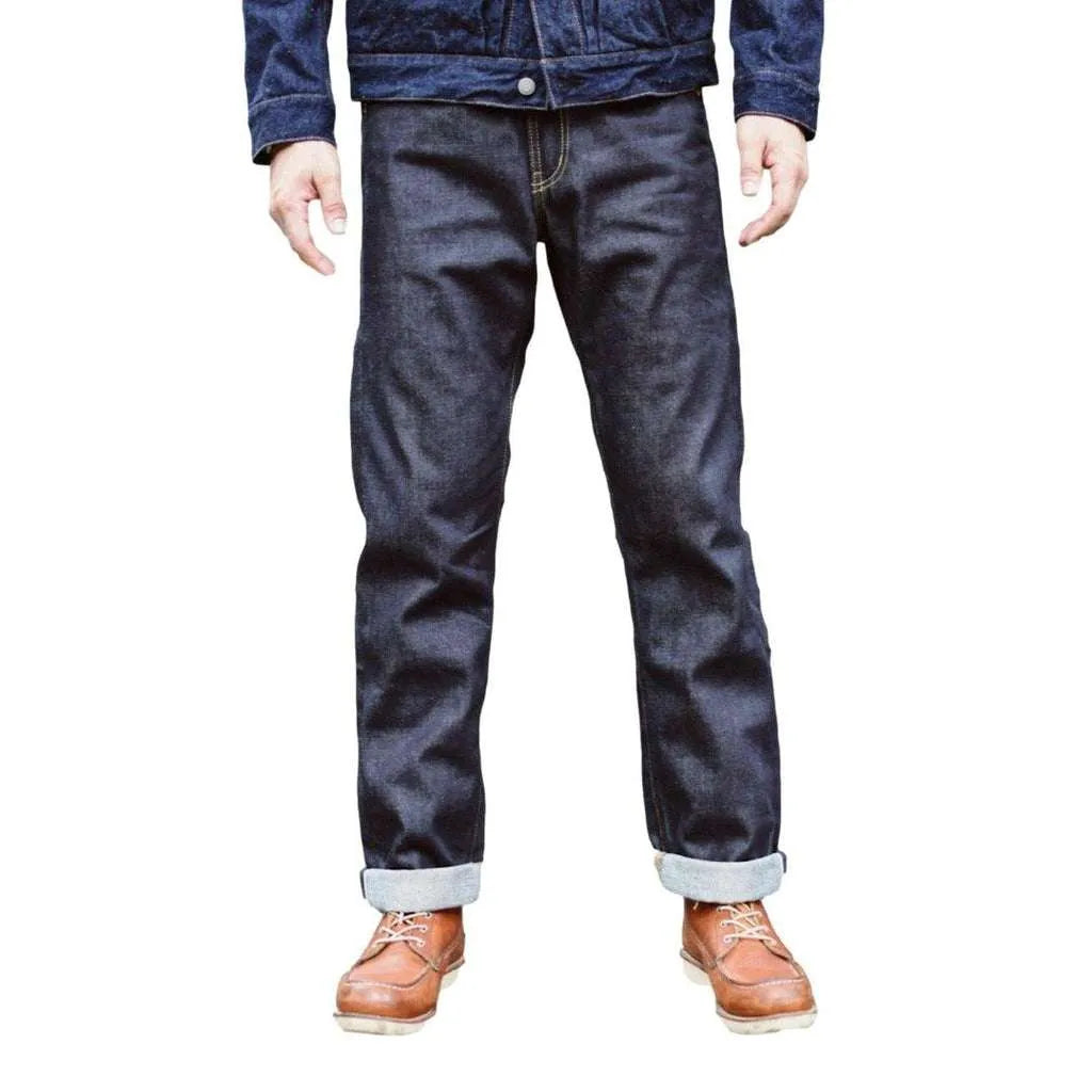 High-quality dark men's jeans