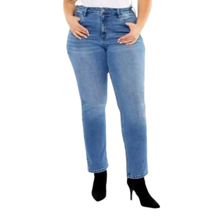 High-waist ankle-length jeans