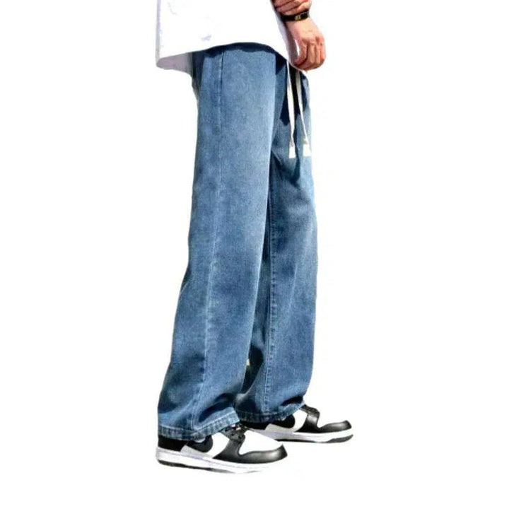 High-waist hip-hop men's denim pants