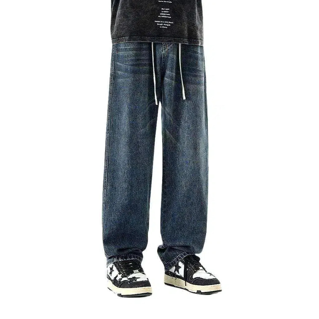 High-waist men's hip-hop jeans