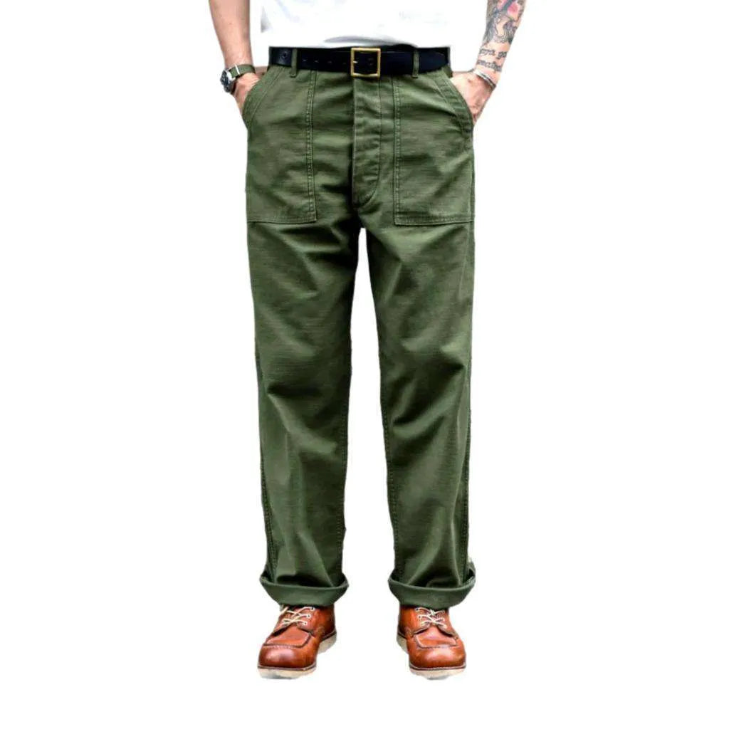 High-waist street men's denim pants