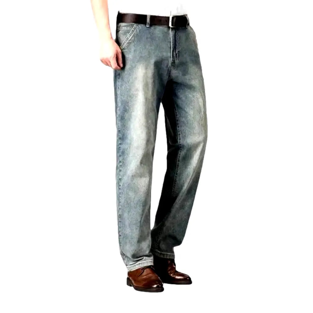 High-waist thin jeans
 for men